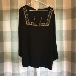 Old Navy Black Long Sleeve Tunic Shirt
